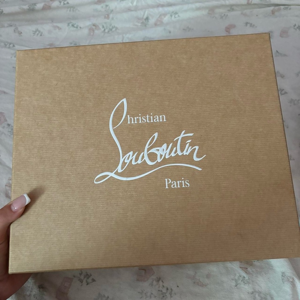 Christian Louboutin Tan Box with White Logo